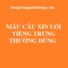 Mẫu câu xin lỗi thường dùng trong khẩu ngữ giao tiếp tiếng Trung