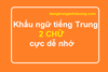 Các câu khẩu ngữ tiếng Trung 2 chữ cực dễ nhớ