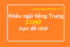 Khẩu ngữ tiếng Trung 3 chữ cực dễ nhớ