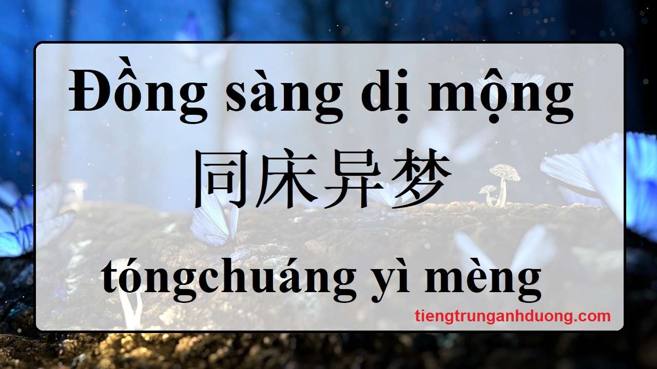 Tìm hiểu thành ngữ Đồng sàng dị mộng 同床异梦 tóngchuáng yì mèng